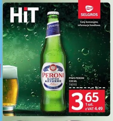 Piwo Peroni promocja w Selgros