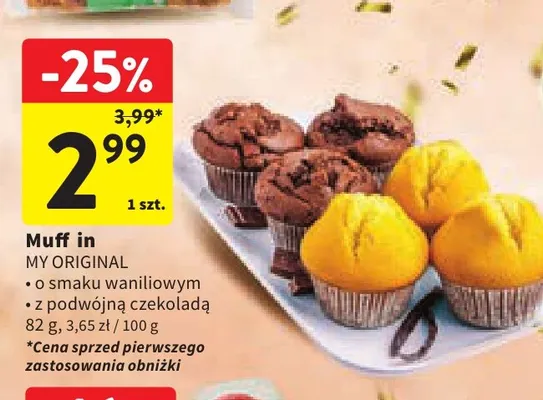 Muffin z podwójną czekoladą My Original promocja w Intermarche