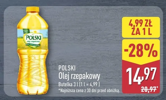 Olej rzepakowy promocja w Aldi