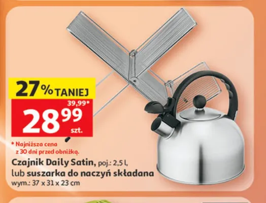 Czajnik Daily Satin lub suszarka do naczyń składana promocja w Auchan