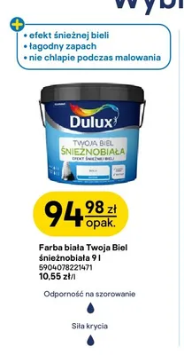 Farba biała Dulux Twoja Biel Śnieżnobiała promocja w Castorama