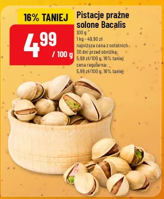 Pistacje prażone solone promocja w POLOmarket