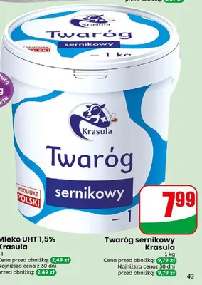 Twaróg sernikowy Krasula promocja w Dino