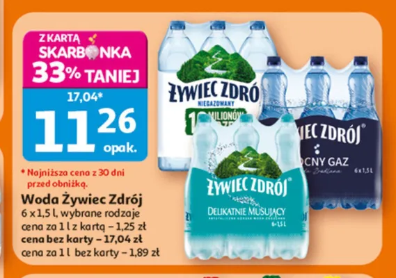 Woda Żywiec Zdrój 6-pak 1,5 l promocja w Auchan
