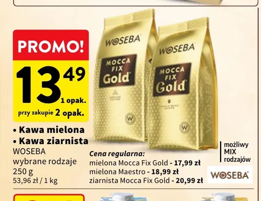 Kawa mielona Maestro Woseba promocja w Intermarche