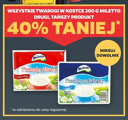 Twaróg półtłusty w kostce Miletto promocja w Netto