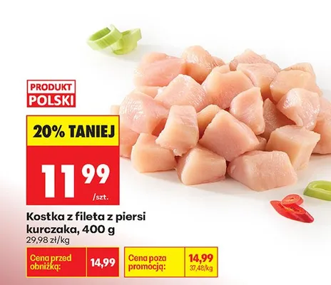 Kostka z fileta z piersi kurczaka promocja w Biedronka
