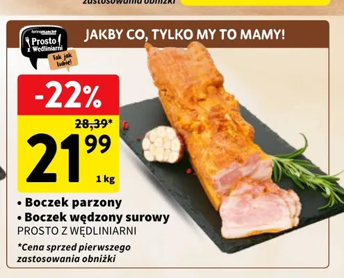 Boczek wędzony surowy Prosto z Wędliniarni promocja w Intermarche