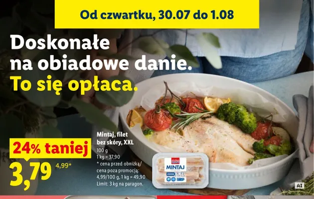 Mintaj filet bez skóry XXL promocja w Lidl