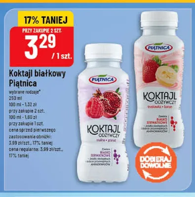 Koktajl białkowy Piątnica malina i granat promocja w POLOmarket