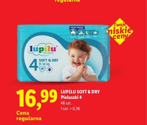 Pieluszki Lupilu Soft & Dry 4 promocja w Lidl