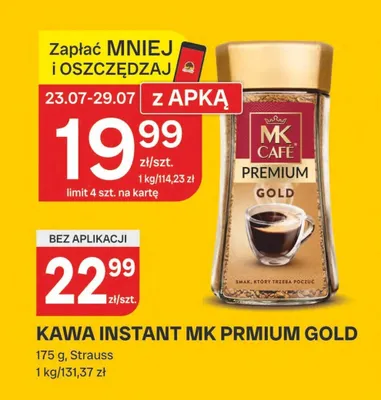 Kawa instant MK Café Premium Gold promocja w Chorten