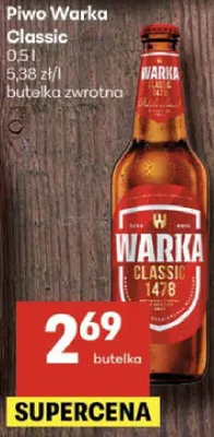 Piwo Warka Classic promocja w Delikatesy Centrum