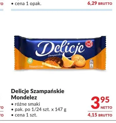 Delicje Szampańskie pomarańczowe Mondelez promocja w Makro