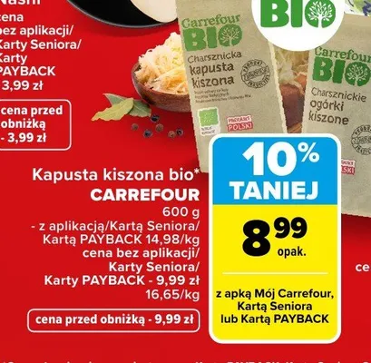 Kapusta kiszona bio promocja w Carrefour