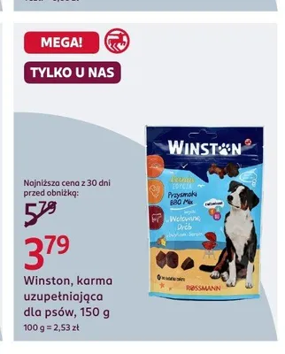 Karma uzupełniająca dla psów Winston promocja w Rossmann