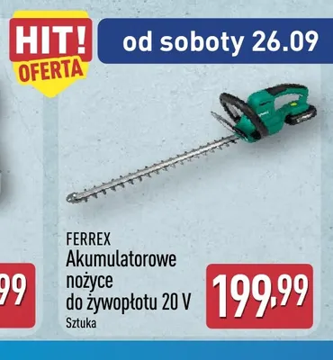 Akumulatorowe nożyce do żywopłotu Ferrex promocja w Aldi