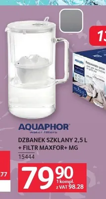 Dzbanek szklany Aquaphor 2,5 l + filtr Maxfor+ MG promocja w Selgros