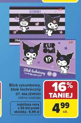 Blok techniczny ST. MAJEWSKI Kuromi promocja w Carrefour