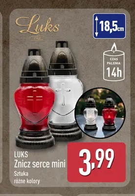 Znicz serce mini Luks promocja w Aldi