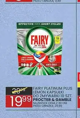 Kapsułki do zmywarki Fairy Platinum Plus Lemon promocja w Wafelek