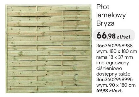 Płot lamelowy Bryza promocja w Castorama