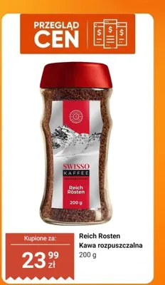 Kawa rozpuszczalna Swisso Kaffee Reich Rösten promocja w Dino