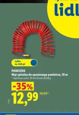 Wąż spiralny do sprężonego powietrza 10 m Parkside promocja w Lidl