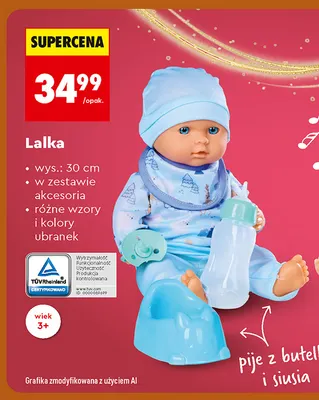 Lalka wys. 30 cm Elefun promocja w Biedronka