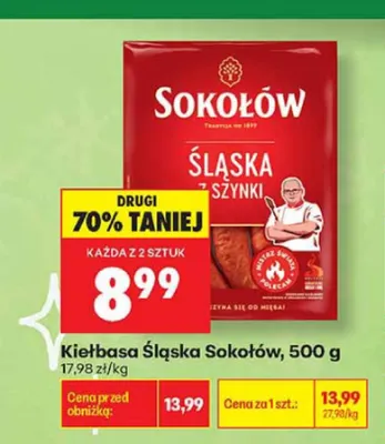 Kiełbasa Śląska z szynki Sokołów promocja w Biedronka