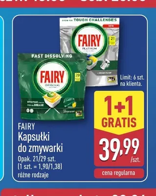 Kapsułki do zmywarki Fairy Original promocja w Aldi