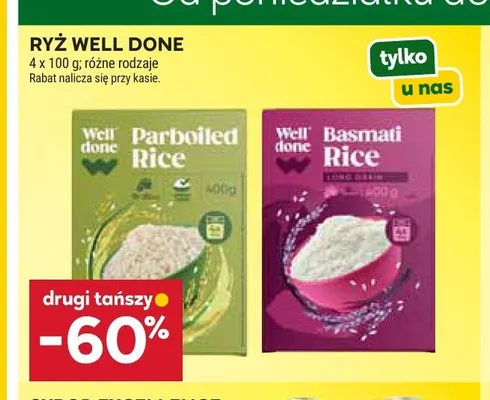Ryż Basmati Well Done 4-pak 100g promocja w Stokrotka