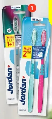 Szczoteczki do zębów Jordan Medium Value Pack 1+1 promocja w Dealz