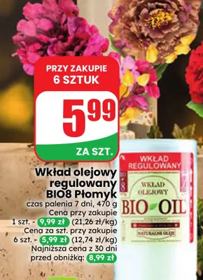 Wkład olejowy regulowany BIO8 Płomyk promocja w Dino