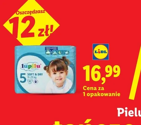 Pieluchy Soft & Dry 5 11-25kg promocja w Lidl