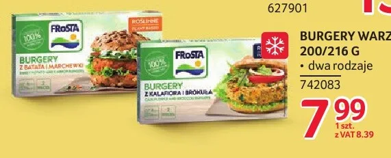 Burgery warzywne z batata i marchewki FRoSTA promocja w Selgros