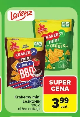 Krakersy mini Lajkonik o smaku BBQ promocja w Carrefour Market