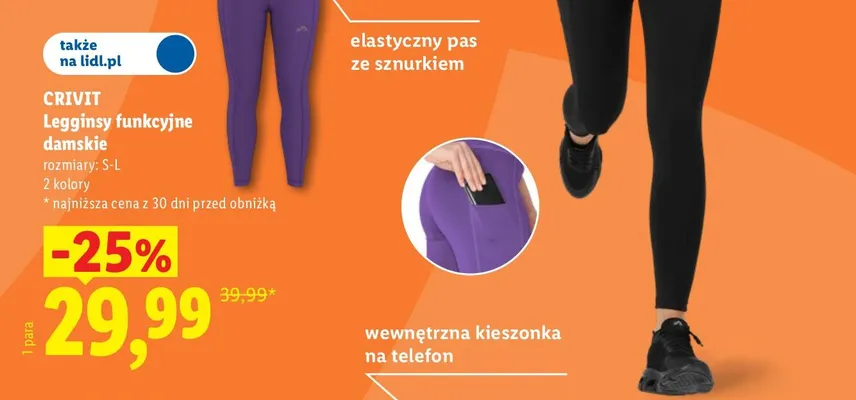 Legginsy funkcyjne damskie Crivit promocja w Lidl