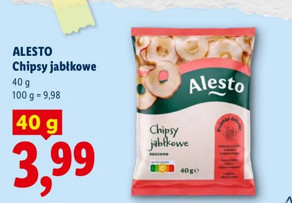 Chipsy jabłkowe Alesto promocja w Lidl