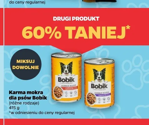 Karma mokra dla psów Bobik z wołowiną promocja w Netto
