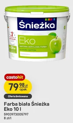 Farba biała Śnieżka Eko promocja w Castorama