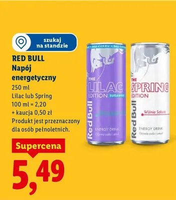 Napój energetyczny Red Bull Spring 250 g promocja w Lidl