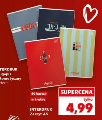 Zeszyt A5 Interdruk Coca-Cola 60 kartek promocja w Kaufland
