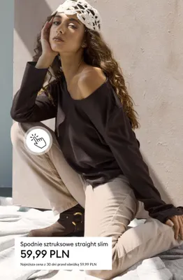 Spodnie sztruksowe straight slim promocja w Sinsay
