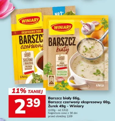 Barszcz biały, barszcz czerwony ekspresowy, żurek promocja w Hitpol