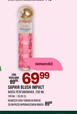Woda perfumowana Saphir Blush Impact promocja w Drogerie Natura
