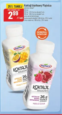 Koktajl białkowy malina i granat Piątnica promocja w POLOmarket