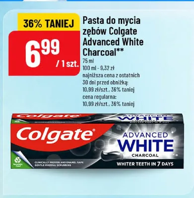 Pasta do zębów Colgate Advanced White Charcoal promocja w POLOmarket