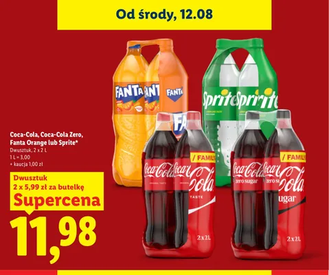 Napój gazowany Coca-Cola Zero Sugar 2-pak promocja w Lidl