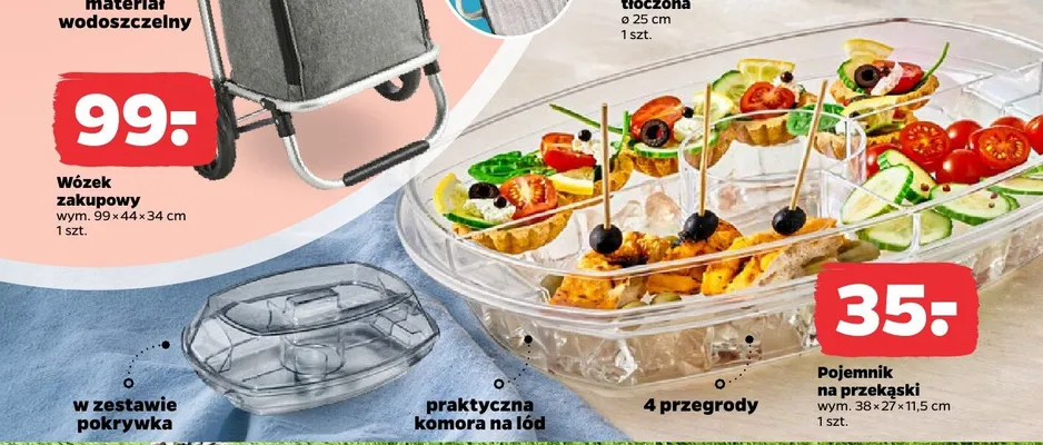 Pojemnik na przekąski wym. 38x27x11,5cm promocja w Netto